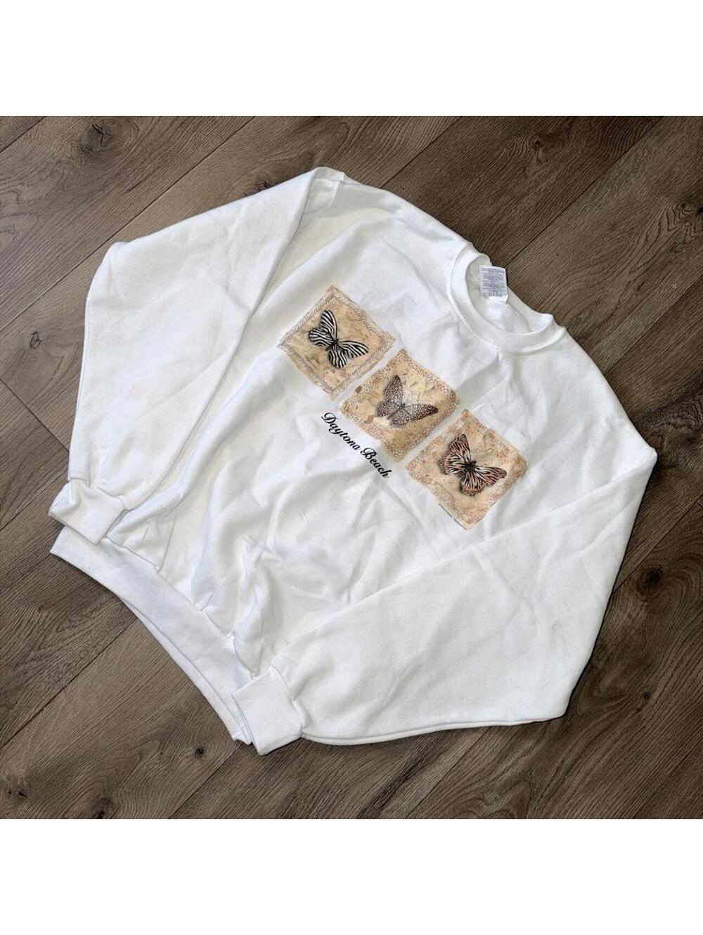 2000s Jerzees Daytona Beach Butterfly Crewneck